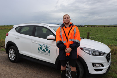 Joe prepares to head back to Waikato Regional Council following a farm visit
